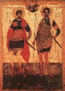 unknow artist Icon of St Theodore Stratilates and St Theodore Tyron France oil painting reproduction